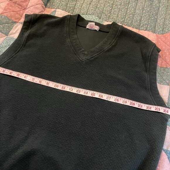 Vintage Ash City Sweater Vest Mens XL Green Combed Cotton Grandpa Academia - Picture 5 of 6